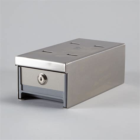 metal locking box front open slim|metal lock box with handle.